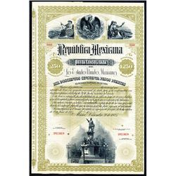 Republica Mexicana Deuda Consolidada de Los Estados Unidos Mexicanos, 1885 Specimen Bond