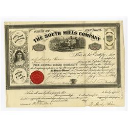 South Mills Co., 1866 Stock Certificate, Notorious for Horace Greely being Scammed by a Southerner A