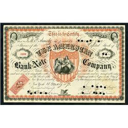 American Bank Note Company, 1871 Stock Certificate Rarity.