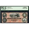 Image 1 : Stonington Bank, ND (18xx) ca.1850's, Remainder Obsolete Note
