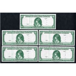 American Bank Note Company, 1929 (ca.1960-80's) Specimen Advertising Note Quintet.