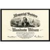 Image 1 : Woodrow Wilson Memorial Service Card.