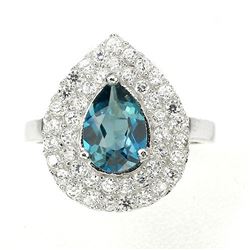 Natural London Blue Topaz Ring