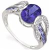 Image 1 : Natural Tanzanite & Diamond Solid Gold Ring