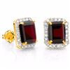 Image 1 : Natural Persian Red Garnet & Diamond 4.45 ct Earrings