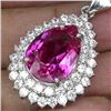 Image 2 : Natural Pink Topaz & White Sapphire Pendant