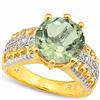 Image 1 : Natural Green Tea Amethyst & Diamond Ring