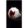 Image 1 : Natural Pigeon Blood Red Ruby Diamond & Gold Ring
