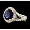Image 1 : 3.20 ctw Sapphire and Diamond Ring - 14KT White Gold