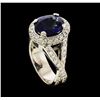 Image 4 : 3.20 ctw Sapphire and Diamond Ring - 14KT White Gold