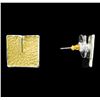 Image 2 : Square Matte Earrings - Gold Plated