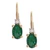 Image 1 : 0.84 ctw Emerald and Diamond Earrings - 10KT Yellow Gold