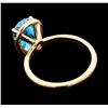 Image 3 : 3.98 ctw Blue Topaz and Diamond Ring - 14KT Rose Gold