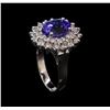 Image 4 : 3.56 ctw Tanzanite and Diamond Ring - 14KT White Gold