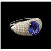 Image 1 : 2.77 ctw Tanzanite and Diamond Ring - 14KT White Gold