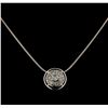 Image 2 : 0.35 ctw Diamond Pendant with Chain - 14KT White Gold