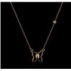 14KT Rose Gold 0.03 ctw Diamond Butterfly Necklace