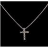 0.31 ctw Diamond Cross Pendant With Chain - 14KT White Gold