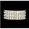 Image 2 : 1.00 ctw Three Row Diamond Band - 14KT White Gold