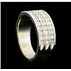 Image 4 : 1.00 ctw Three Row Diamond Band - 14KT White Gold