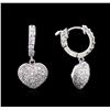 Image 2 : 1.14 ctw Diamond Earrings - 14KT White Gold