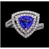 Image 2 : 1.46 ctw Tanzanite and Diamond Ring - 18KT White Gold