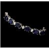 Image 2 : 33.51 ctw Sapphire and Diamond Bracelet - 14KT White Gold