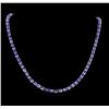Image 1 : 33.50 ctw Tanzanite Necklace - 14KT White Gold