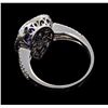 Image 3 : 3.17 ctw Tanzanite and Diamond Ring - 18KT White Gold