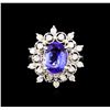 Image 2 : 14KT White Gold 3.07 ctw Tanzanite and Diamond Ring