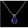 Image 1 : 8.54 ctw Tanzanite Pendant With Chain - 14KT White Gold