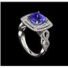 Image 4 : 18KT White Gold 3.33 ctw Tanzanite and Diamond Ring