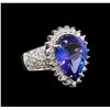 14KT White Gold 7.39 ctw Tanzanite and Diamond Ring