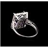 Image 3 : 14KT White Gold 6.43 ctw Amethyst and Diamond Ring
