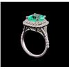 Image 4 : 3.01 ctw Emerald and Diamond Ring - 14KT White Gold