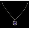 14KT Two-Tone Gold 4.32 ctw Tanzanite and Diamond Pendant With Chain