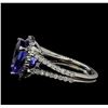 Image 3 : 6.10 ctw Tanzanite and Diamond Ring - 14KT White Gold