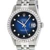 Image 1 : Rolex Stainless Steel Blue Vignette Diamond DateJust Men's Watch