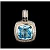Image 1 : David Yurman Blue Topaz and Diamond Albion Pendant - Sterling Silver