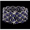 Image 2 : 93.96 ctw Sapphire and Diamond Bracelet - 14KT White Gold