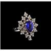 14KT White Gold 2.45 ctw Tanzanite and Diamond Ring