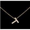 0.19 ctw Diamond Pendant With Chain - 14KT Yellow Gold