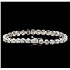 Image 2 : 18KT White Gold 9.66 ctw Diamond Tennis Bracelet