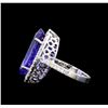 Image 3 : GIA Cert 14.53 ctw Tanzanite and Diamond Ring - 14KT White Gold