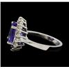 Image 3 : 3.86 ctw Tanzanite and Diamond Ring - 14KT White Gold