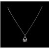 Image 2 : 0.25 ctw Diamond Pendant With Chain - 14KT White Gold