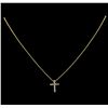 Image 2 : 0.34 ctw Diamond Cross Pendant With Chain - 14KT Yellow Gold