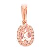 Image 1 : 0.73 ctw Morganite and Diamond Pendant - 10KT Rose Gold