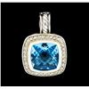 Image 1 : David Yurman Albion Blue Topaz and Diamond Pendant - Sterling Silver
