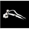 Image 1 : 0.07 ctw Prong Set Round Diamond 3-Stone Band - 14KT White Gold